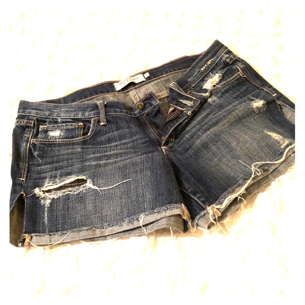 Destroyed denim shorts